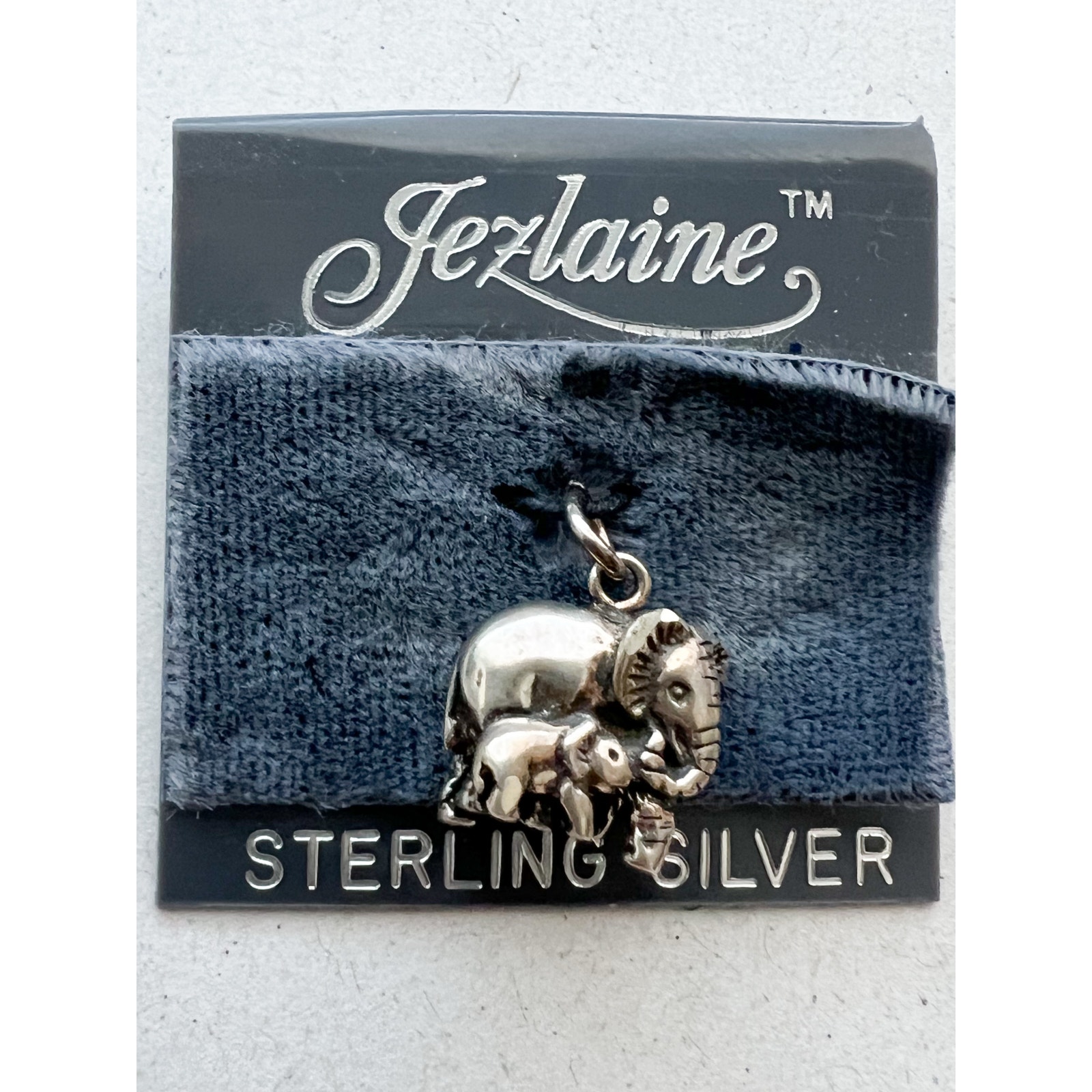 Nwt Vintage Elephant Mom & Baby Charm Pendant Sterling Silver 3d Jezlaine .925